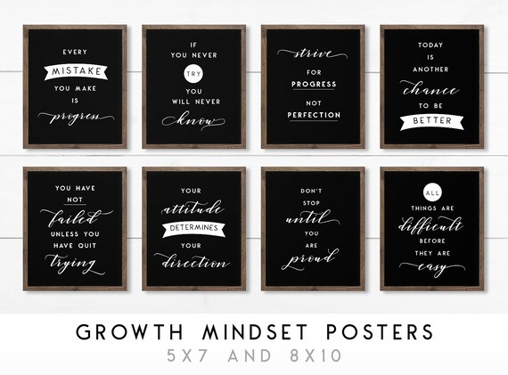 Growth Mindset Classroom Printable Posters Classroom Quotes | Etsy