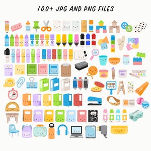 Playful School Supplies Clip Art Svgs, Pngs, EPS, AI Files, Pencil ...