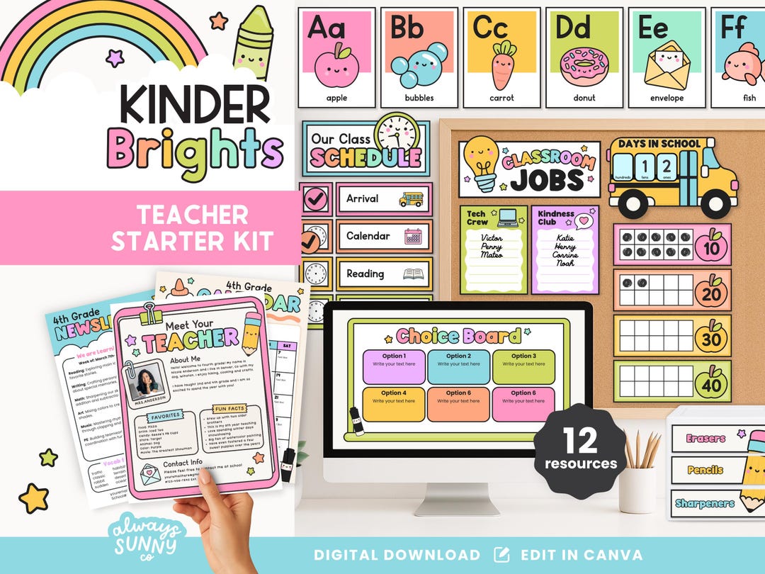 Teacher Starter Kit Bundle | Editable Classroom Decor, Management ...