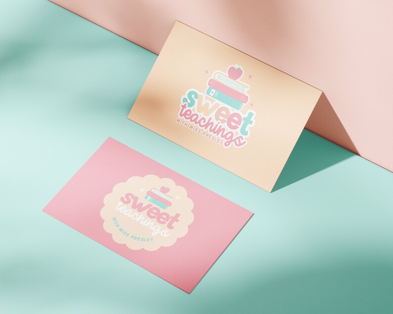 Colorful Teacher Logo Design - Editable Canva Template, Charming and ...