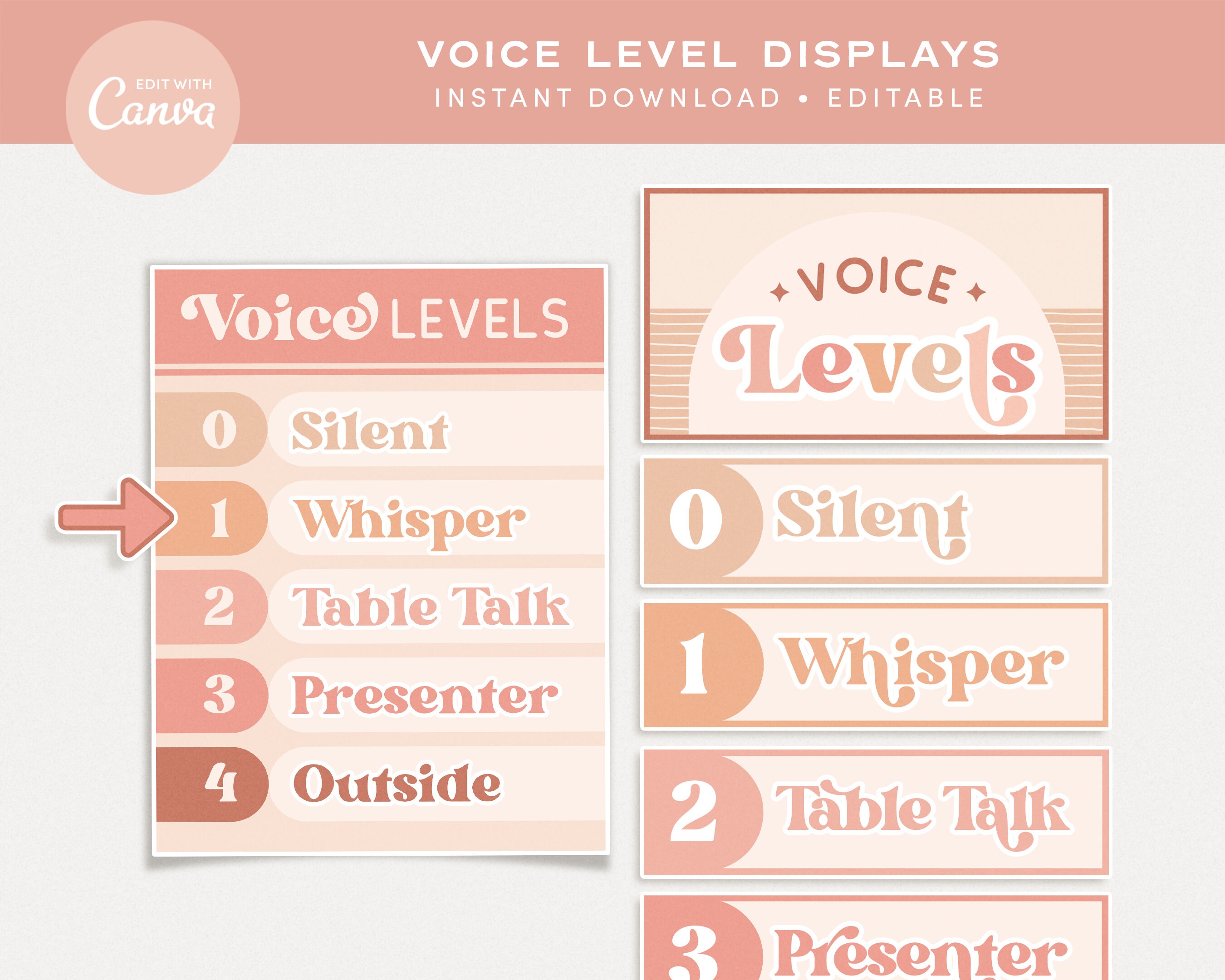 Editable Classroom Management Printable Bundle, Neutral Boho Canva ...