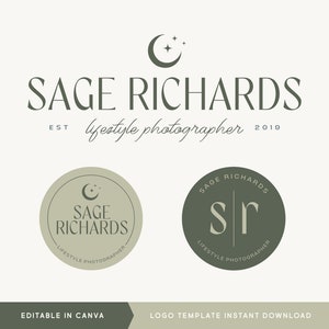 Editable Luxury Photography Logo Design - Canva Template, Eclectic Elegant Photographer Logo, Modern Studio Identity, High-End Branding