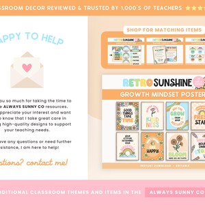 Retro Sunshine Classroom Job Display | Editable Canva Classroom Jobs ...