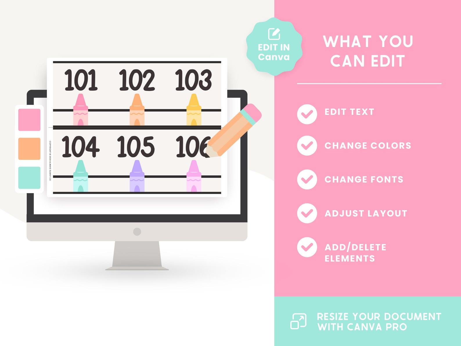 Classroom Number Line and Skip Counting Number Posters, Editable in ...