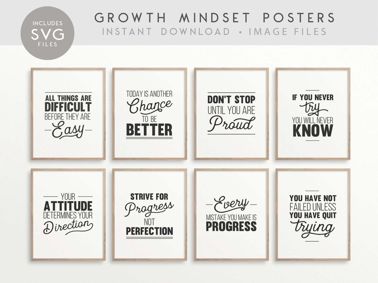 Growth Mindset Classroom Printable Posters Classroom Quotes - Etsy