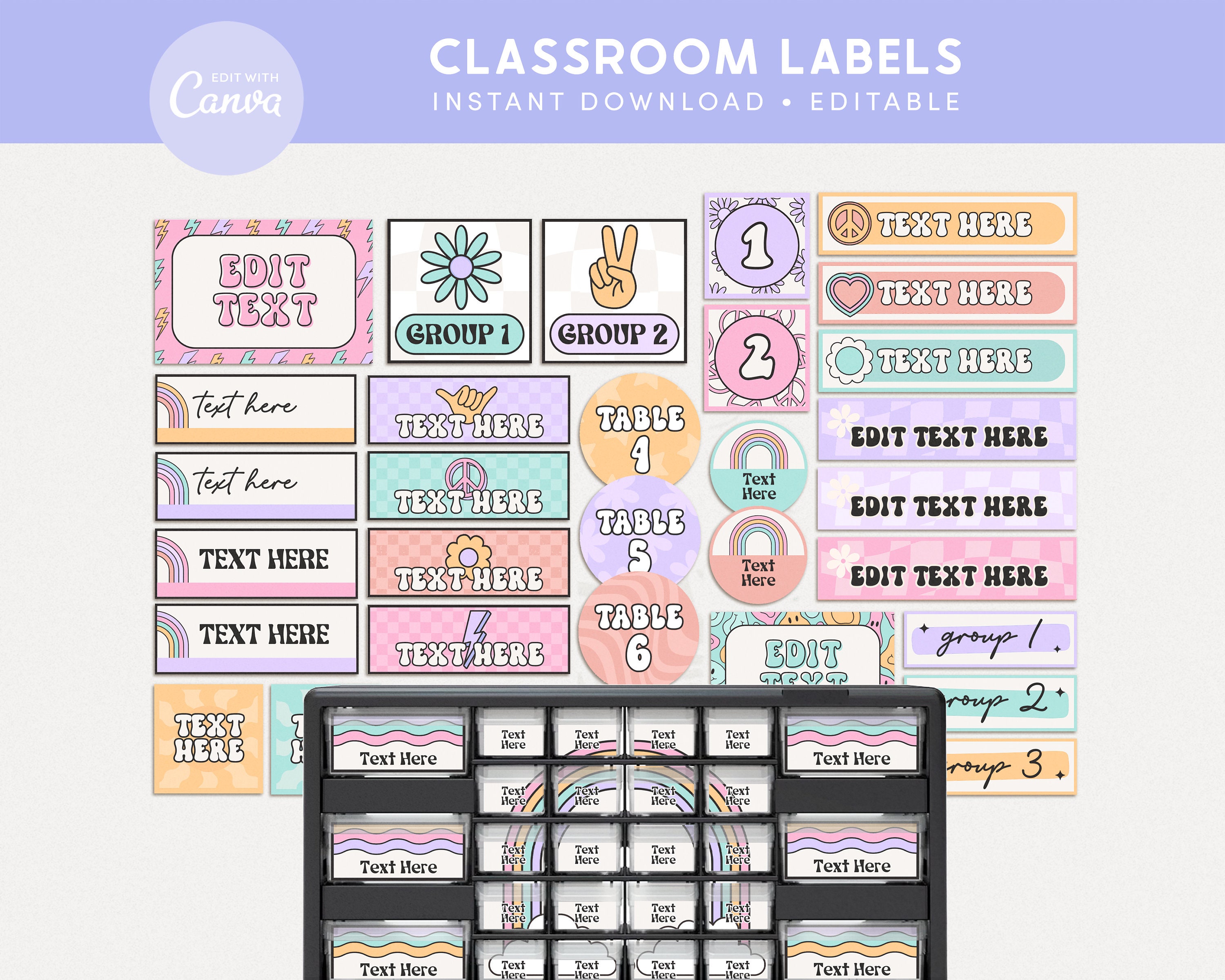 Labels for Storage Unit, 24-drawer Plastic Storage Cabinet Labels, Teacher  Labels Instant Download Instant Printable 