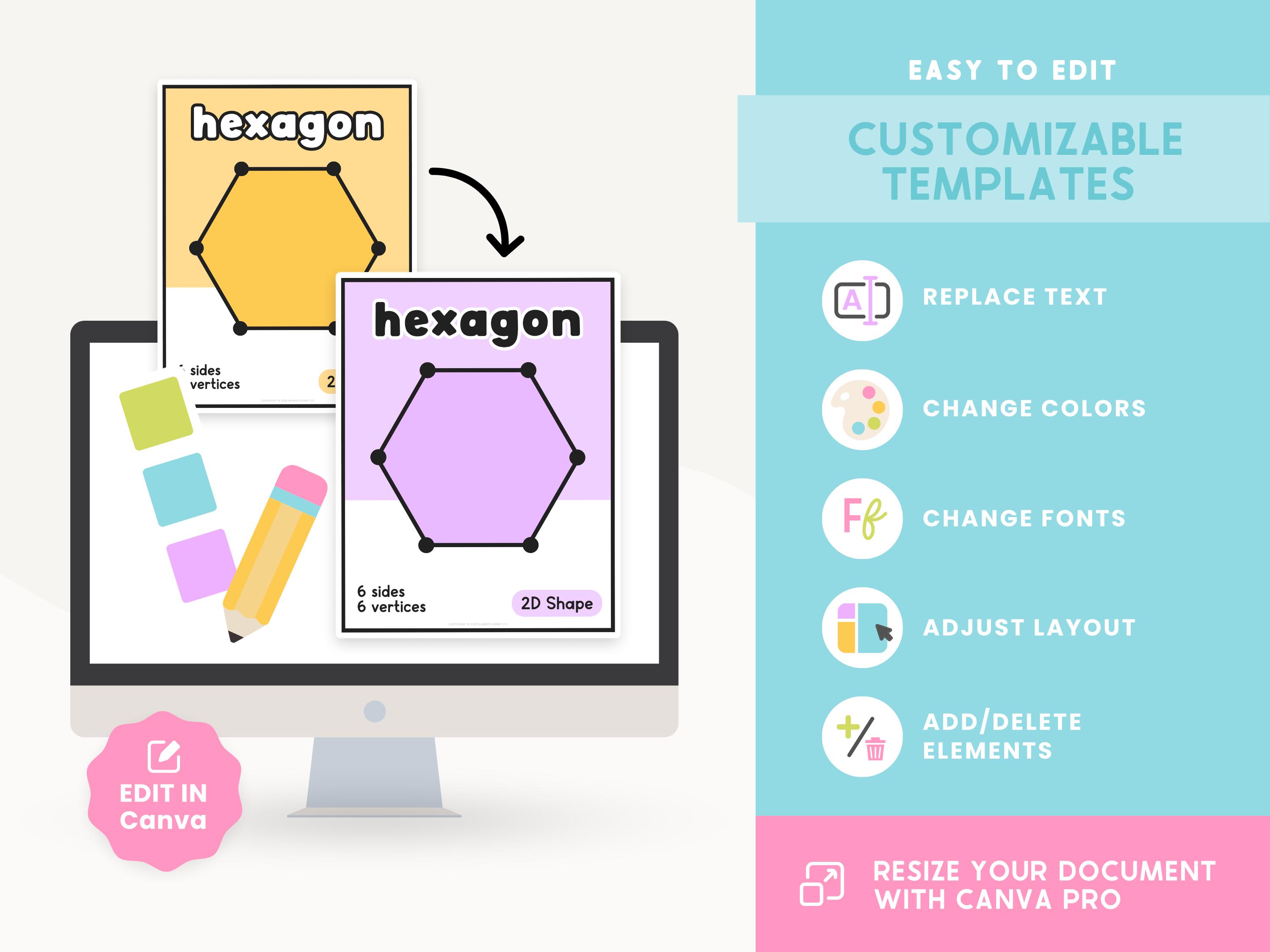 Editable Shape Posters for Classroom | Kinder Brights Shapes With ...