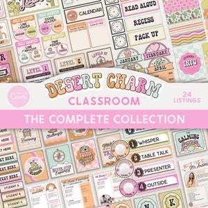 Editable Classroom Bright Desert Complete Collection Printable Bundle, Canva Templates Classroom Management, Western Organization Display