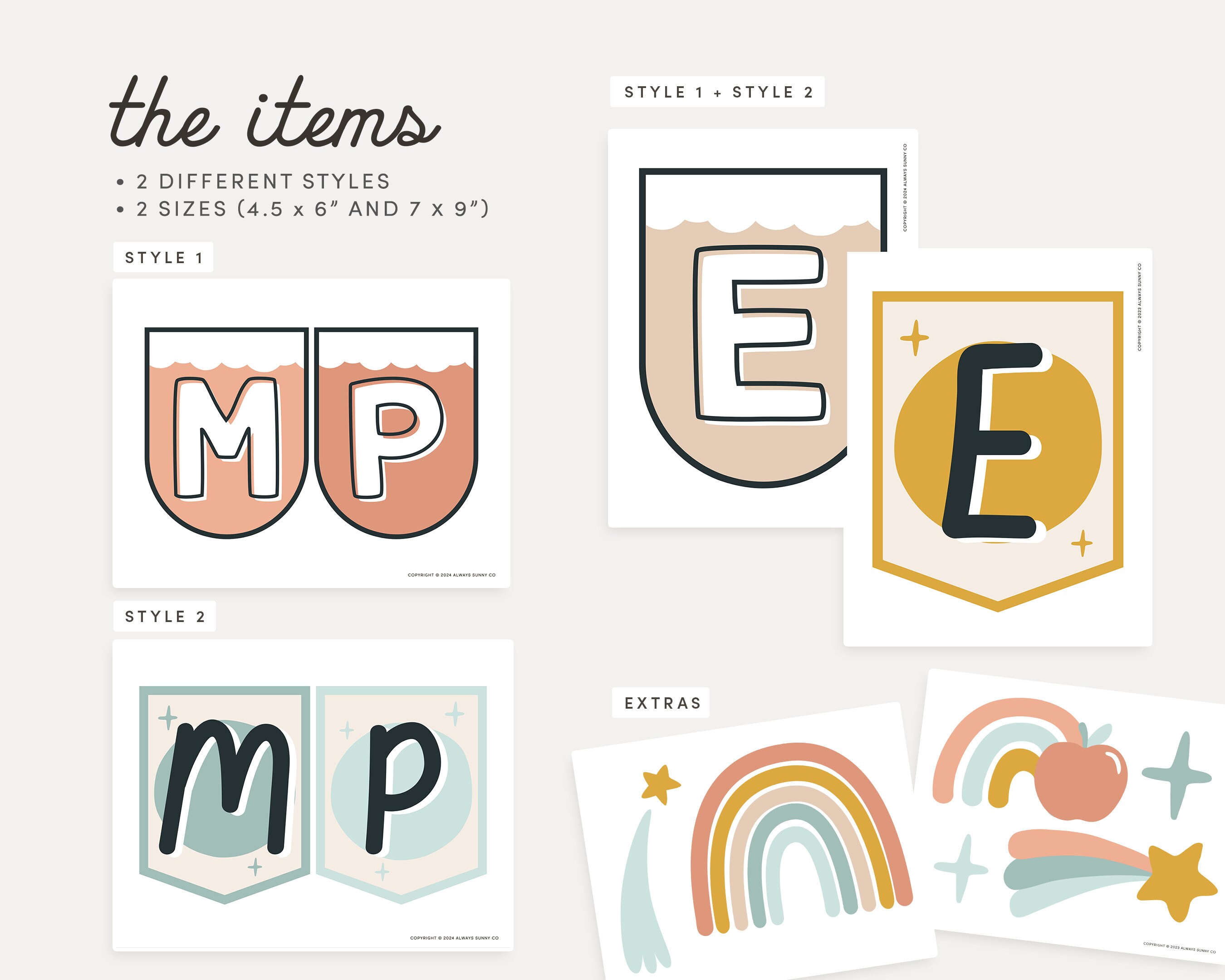 Classroom Bulletin Board Letters, Editable in Canva, Rainbow Pastel ...