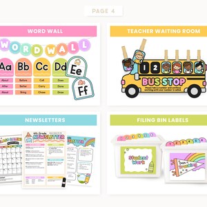 Editable Classroom Kinder Brights Printable Bundle, Canva Classroom ...