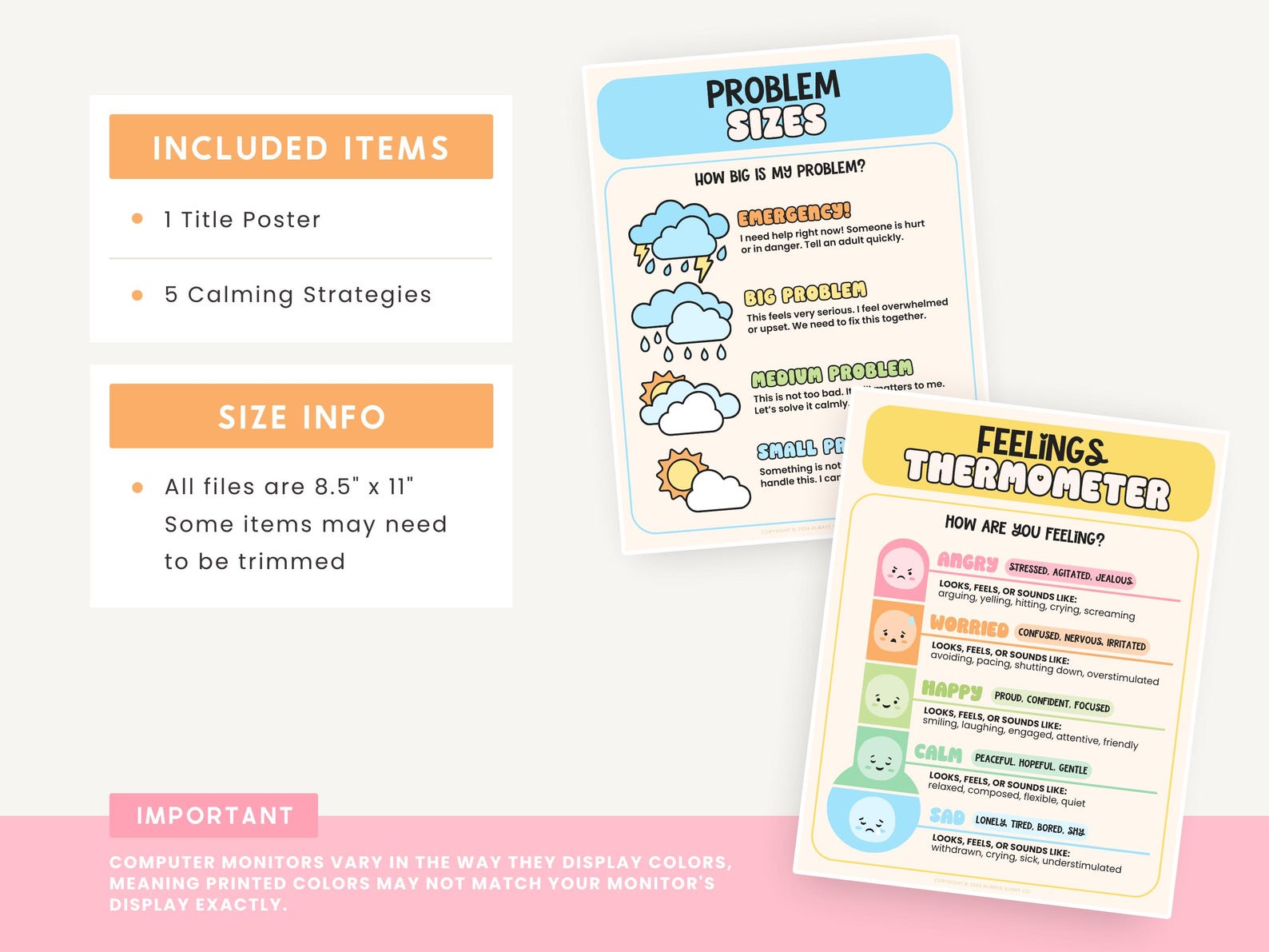 Calming Corner Editable Classroom Printables, Calm Down Skills, Canva ...