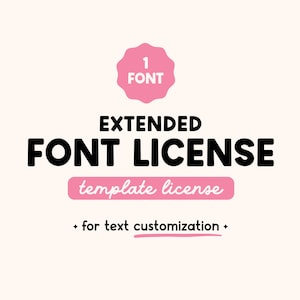 Licença de fonte estendida para uso de modelo | Licença de fonte de personalização de texto