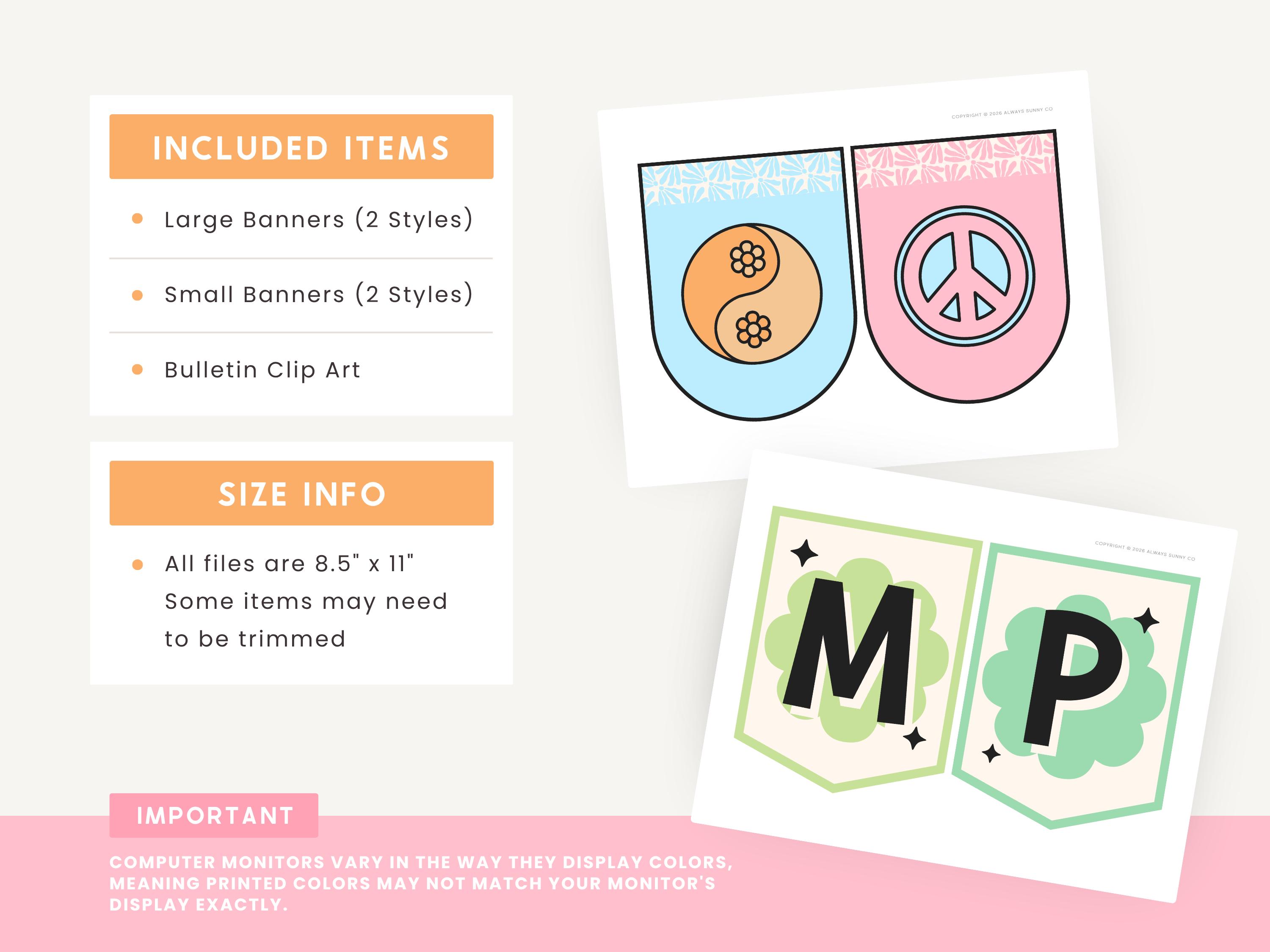 Classroom Bulletin Board Letters | Editable in Canva | Groovy Retro ...