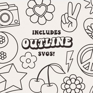 Groovy Retro Clip Art SVGS, Pngs, EPS, AI Files, Mellow Vibes Flower ...