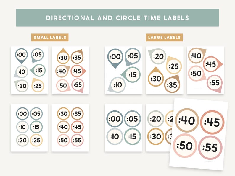 Classroom Clock Display Labels Printable Display | Editable in Canva ...