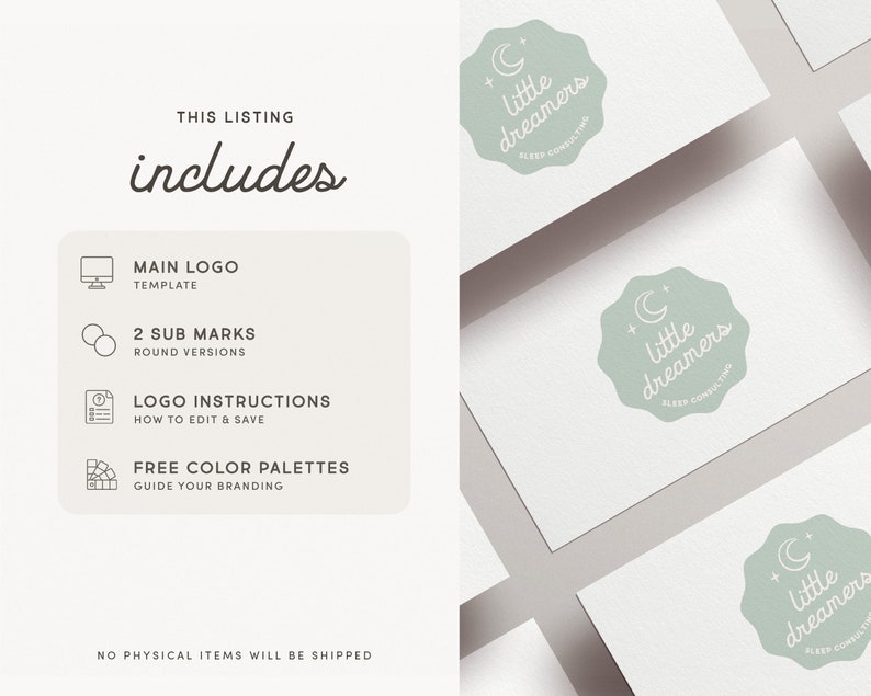 Editable Logo Design, DIY Canva Sleep Consulting Logo, Stars and Moon ...