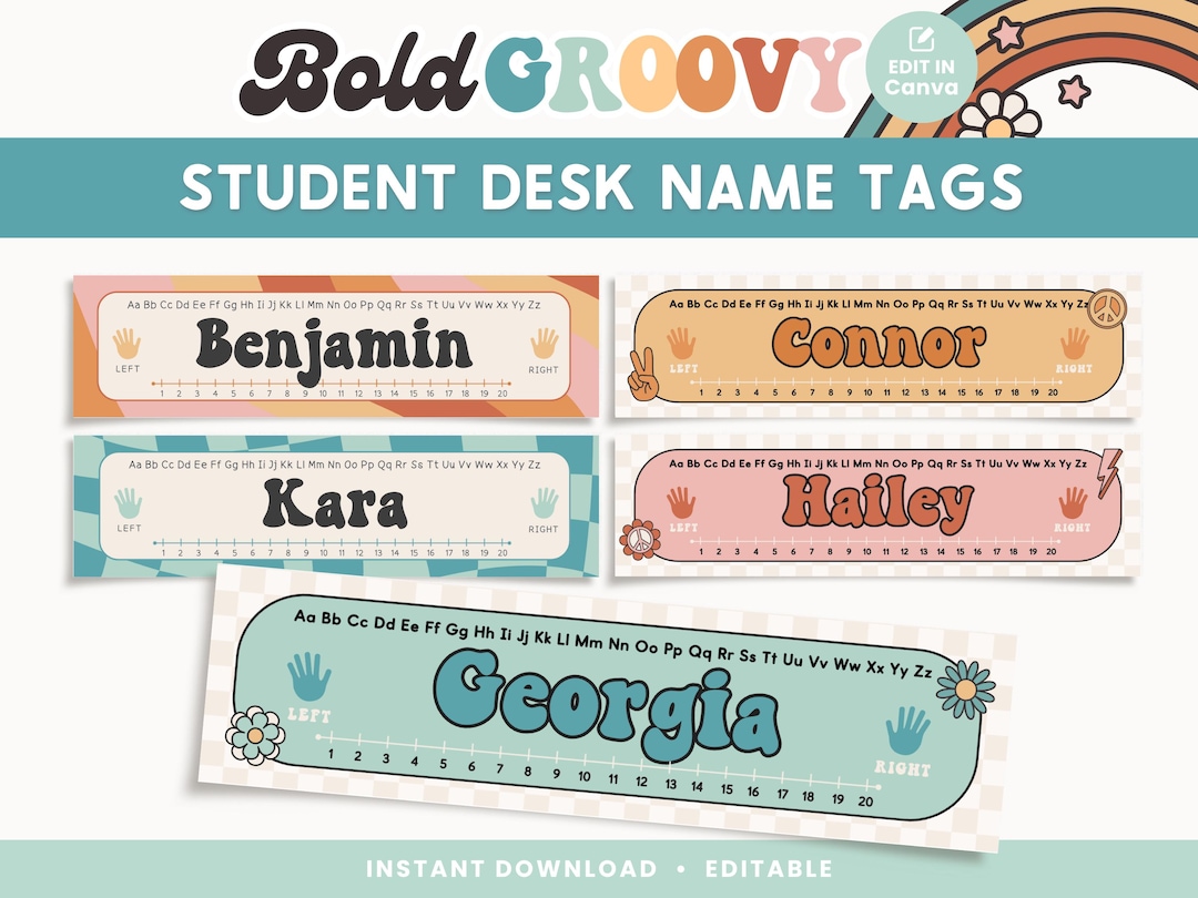 Student Desk Name Labels, Editable Classroom Printables, Student Name ...