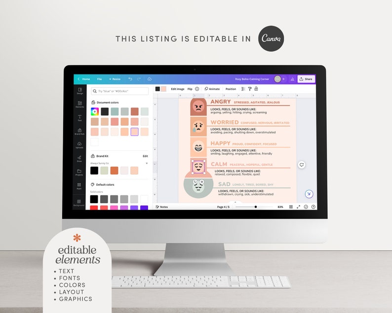 Editable Classroom Management Printable Bundle, Neutral Boho Canva ...