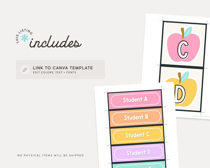 Classroom Labels Editable Templates, Bright Pastels Classroom