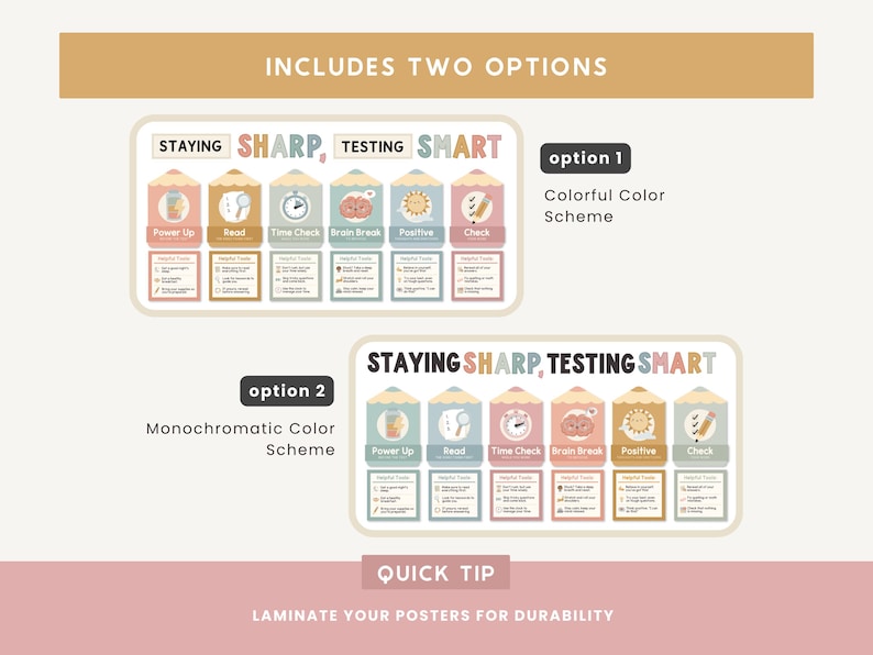 Prep Visuals Editable Classroom Test Taking Strategy Posters | Testing Smart ...