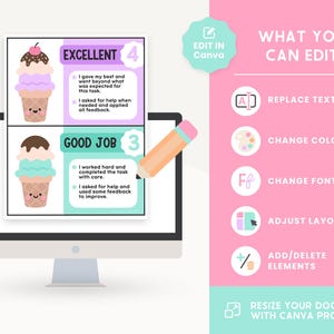 Editable Visual Effort Rubric | Pastel Classroom Management Template ...