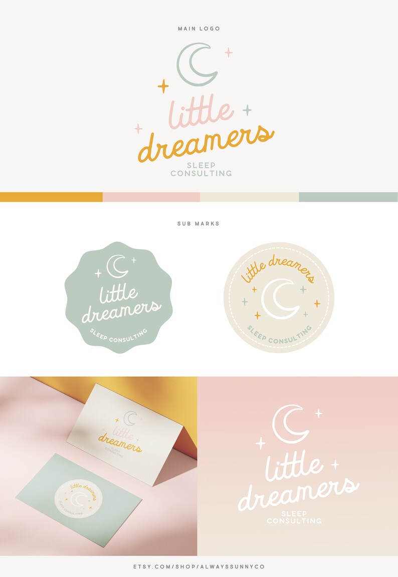 Editable Logo Design, DIY Canva Sleep Consulting Logo, Stars and Moon ...