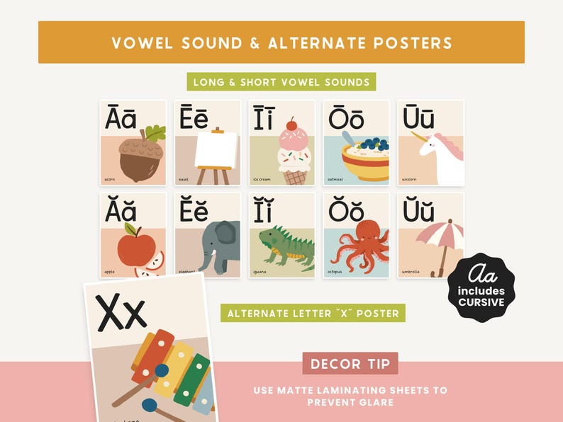 Editable Alphabet Posters | Cursive Classroom Alphabet Decor | ASL ...