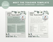 Meet the Teacher Classroom Printable Template, Teacher Introduction,School Printable Canva, INSTANT DOWNLOAD + Canva Editable Template