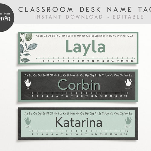 Student Desk Name Labels Editable Classroom Printables - Etsy