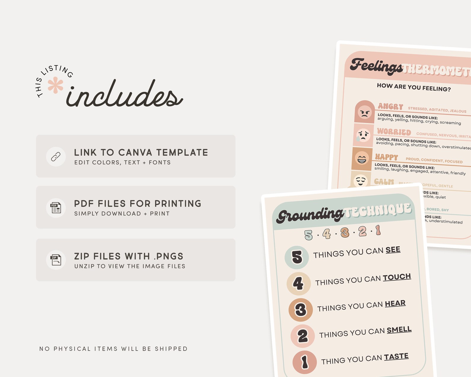 Calming Corner Editable Classroom Printables, Calm Down Skills, Cute ...
