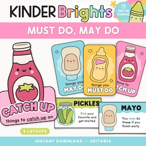 Editable Must Do, May Do Classroom Displays | Task Board for Student Choice & Classroom Management | Pastel Teacher Decor | Instant Download
