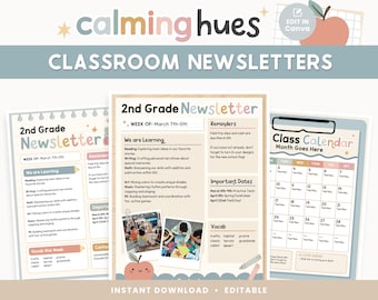 Weekly Editable Classroom Newsletters & Calendars | Parent Communication | Teacher Organization | Canva | Printable