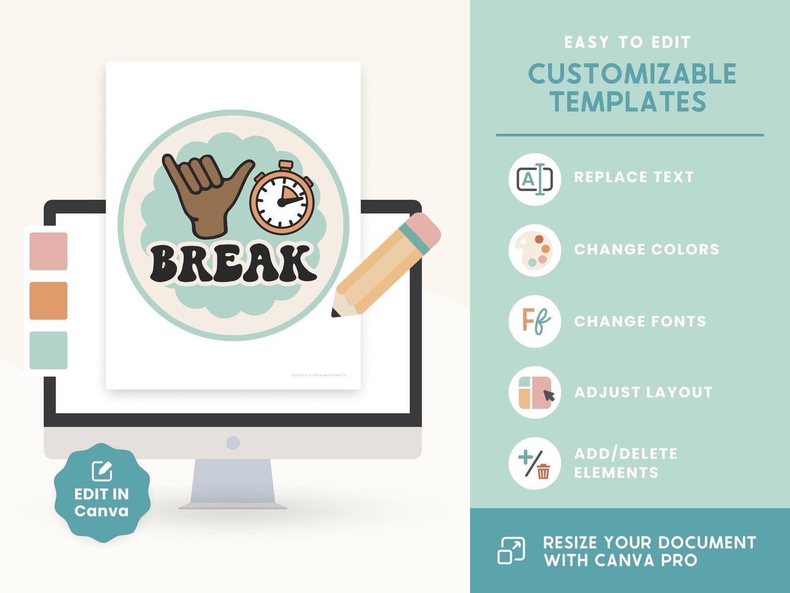 Classroom Hand Signals Poster Display, Editable in Canva, Retro Groovy ...