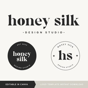 Editable Logo Design, DIY Canva Modern Boho Logo, Elegant Logo, Minimalist Retro Logo, Round Modern Logo Template, Instant Download