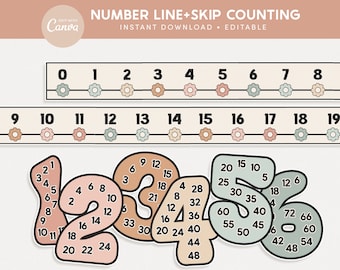 Könnte beinhalten: Eine druckbare Zahlenreihe und ein Zähldiagramm mit den Zahlen 0-19, 1-24, 3-36, 4-48, 5-54, 6-66, 8-72, 10-80, 12-84, 15-90, 18-96, 20-100. Die Tabelle hat einen hellbraunen Hintergrund mit einer schwarzen Linie und pastellfarbenen Kreisen mit Zahlen darin. Die Zahlen sind in fetter schwarzer Schrift.