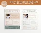 Meet the Teacher Classroom Printable Template, Teacher Introduction, Boho Classroom Print Canva, INSTANT DOWNLOAD Canva Editable Template
