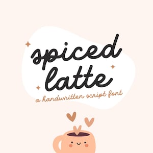 Fuente de escritura limpia y bonita Spiced Latte / Estilo manuscrito para invitaciones, tarjetas, manualidades / Caligrafía moderna / Proyectos de bricolaje / Fuente para profesores