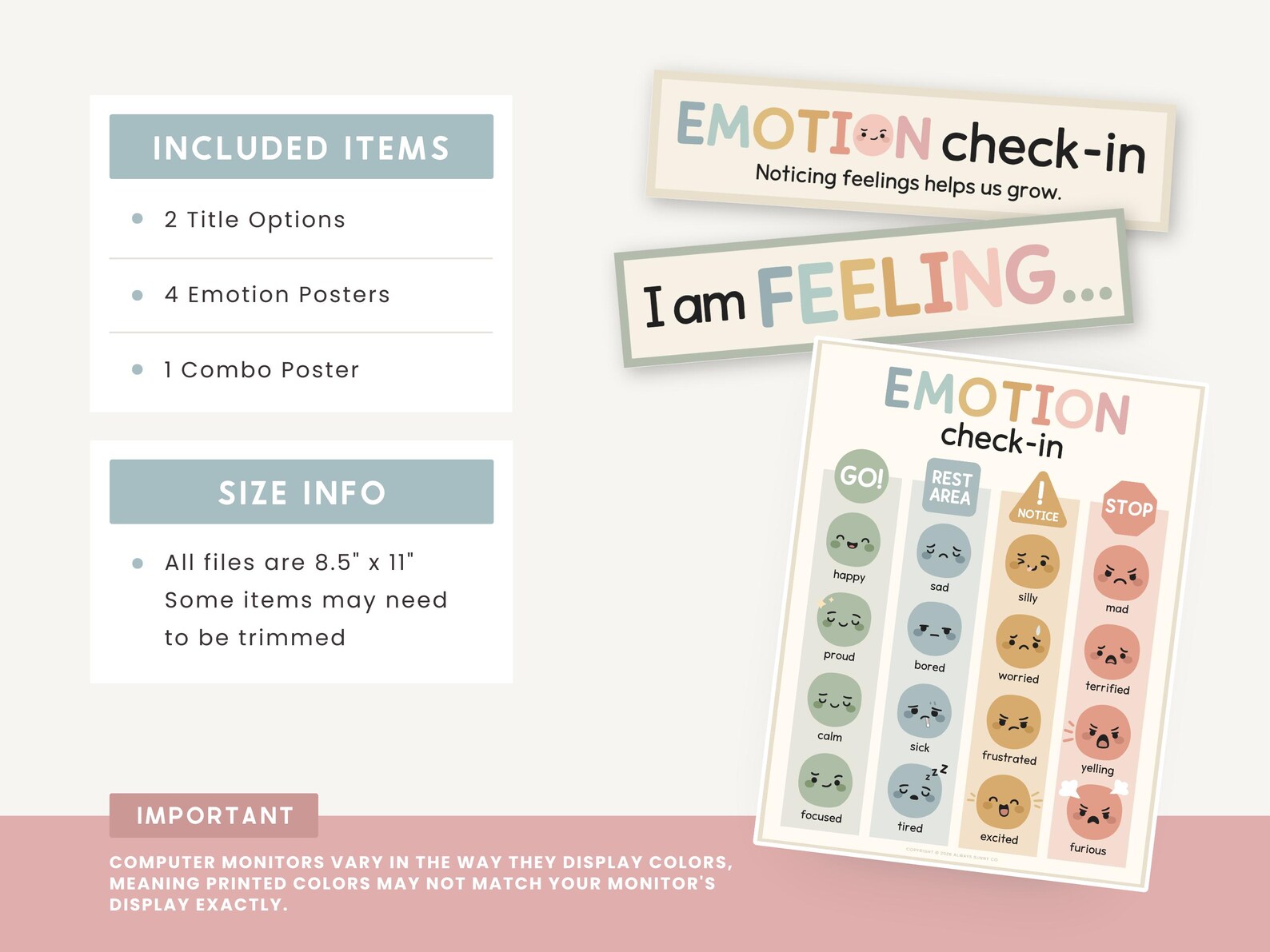 Editable Emotion Check-in Posters | Classroom SEL Tool | Emotional ...