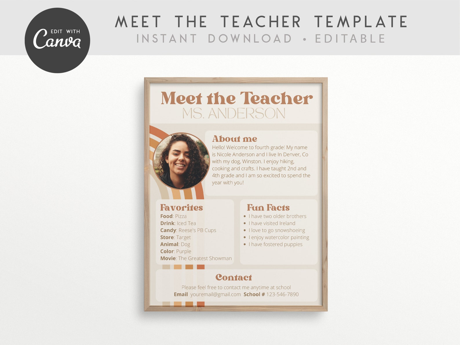 Meet the Teacher Classroom Printable Template Teacher - Etsy