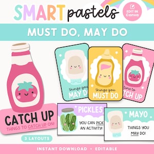 Editable Must Do, May Do Classroom Displays | Task Board for Student Choice & Classroom Management | Pastel Teacher Decor | Instant Download