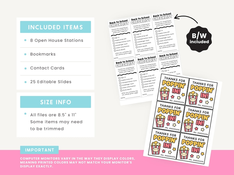 Back to School Open House Bundle | Editable Meet the Teacher Station ...