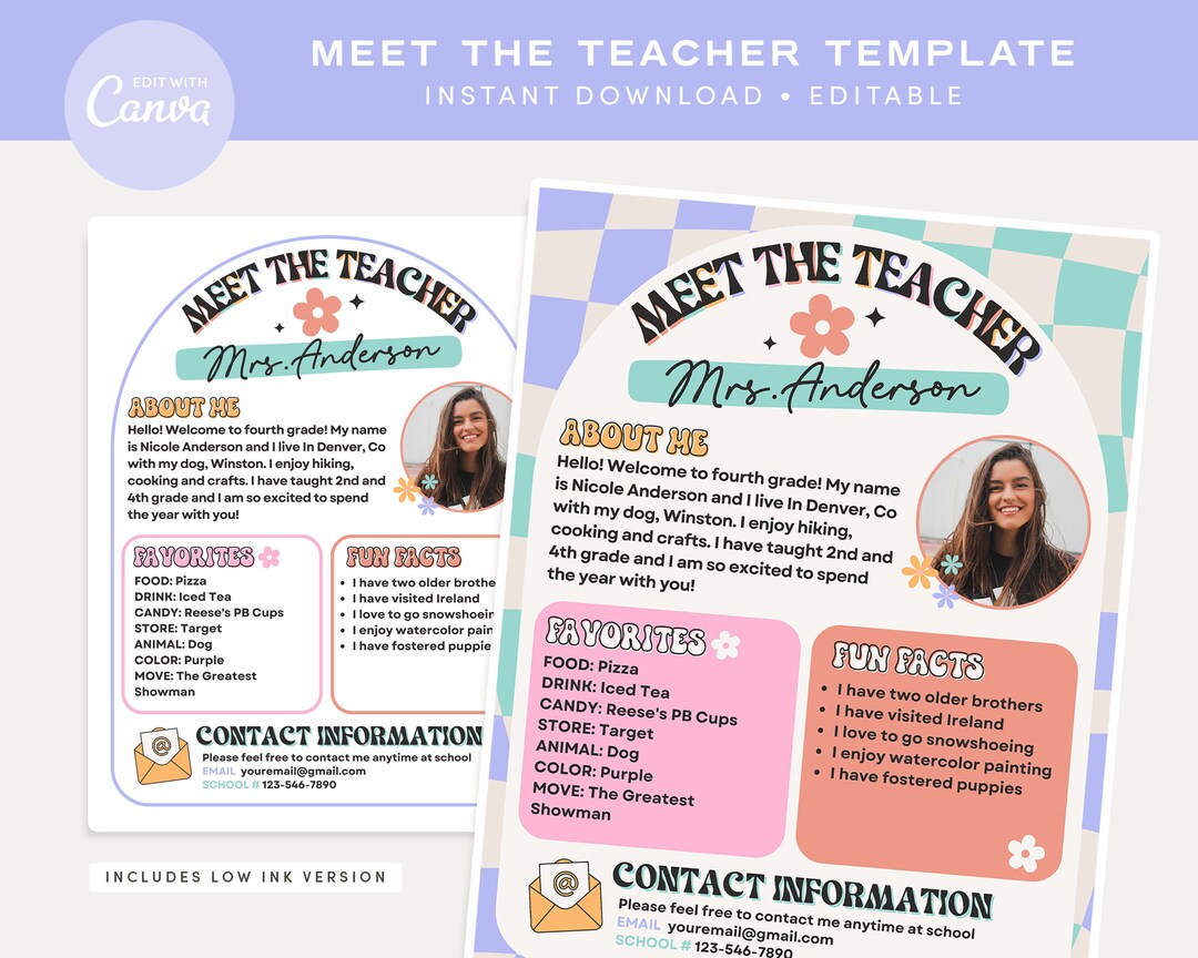 Meet the Teacher Classroom Printable Template Teacher - Etsy