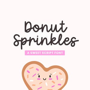 Fuente de escritura Donut Sprinkles / Estilo lindo escrito a mano para invitaciones, tarjetas, manualidades / Caligrafía moderna / Proyectos de bricolaje / Fuente para maestros