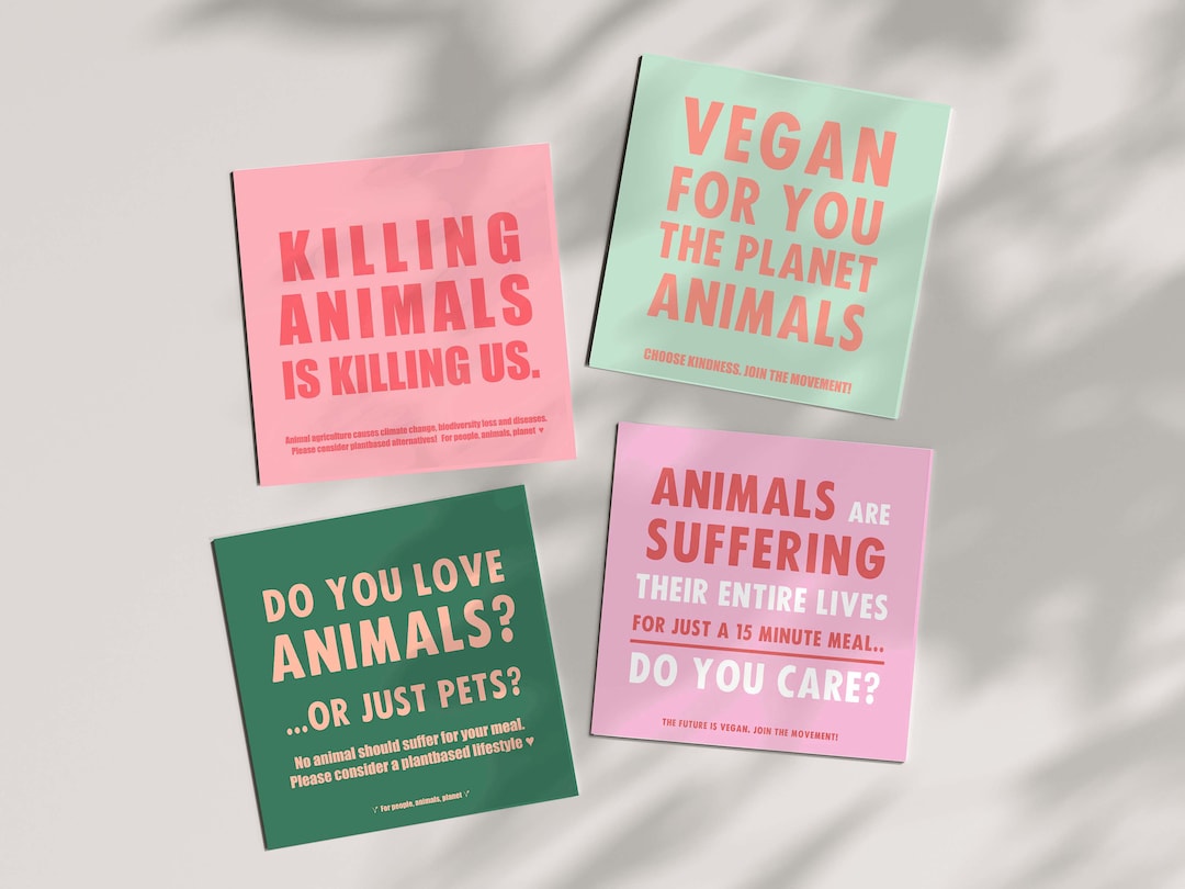 Vegan Mixed Stickers Bundle | Outdoor Sticker Pack | Animal Agriculture ...