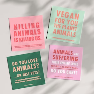 Vegan Mixed Stickers Bundle  | Outdoor Sticker Pack | Animal Agriculture, Animal Rights Activism, Go Vegan, Plantbased Stickers