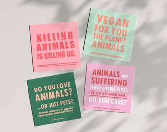 Vegan Awareness Sticker Pack | Animal Rights, Plant-Based