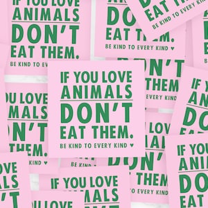 Vegan Stickers Small | Outdoor Vegan Stickers | Friends not food, Animal Rights Activism, Go Vegan, Veganism Sticker Set