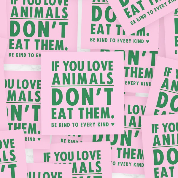 Vegan Stickers Small | Outdoor Vegan Stickers | Friends not food, Animal Rights Activism, Go Vegan, Veganism Sticker Set