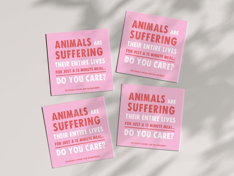 Vegan Laptop / Bumper Sticker Animals Are Suffering, Do You Care Outdoor Stickers, Animal Rights, Go Vegan, Friends Not Food Sticker image 1