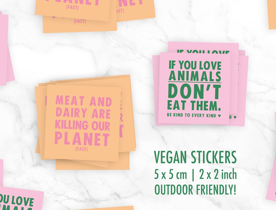 Vegan Mixed Stickers Bundle Small | Outdoor Sticker Pack | Animal ...